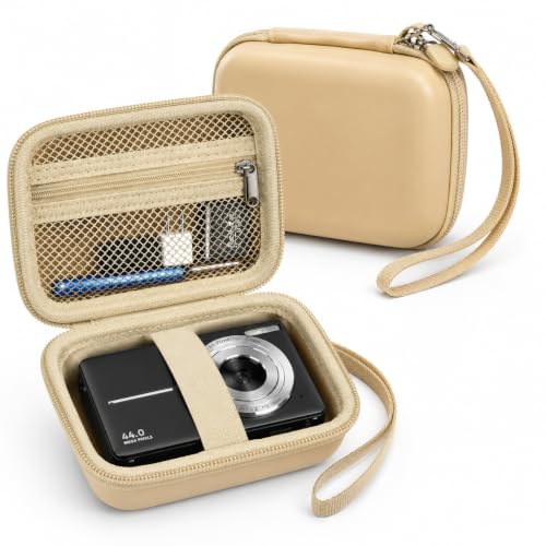 ANKHOH Digital Camera Case for Kodak PIXPRO FZ55/FZ45/for CAMKORY | for Duluvulu 4K,for Canon PowerShot ELPH,forVAHOIALD,for Sony,for Lecran,for VAHOIALD,Holds Cable,Cards, Case only Apricot - color: Apricot