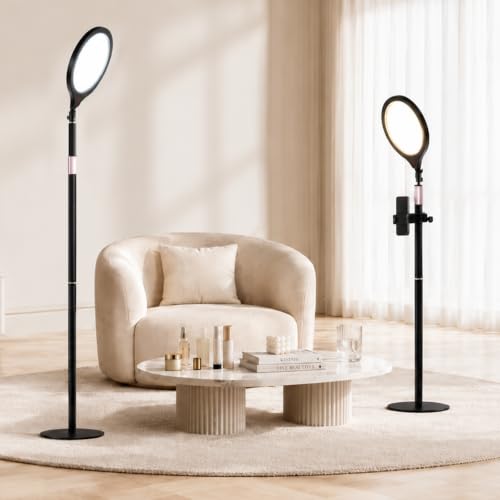 ShowMaven 14" Full Screen Ring Light with Adjustable Stand, Studio LED Ring Light with Phone Holder & 58" Stand, Selfie Light with Remote for Video Photography, TikTok, YouTube, Live Stream