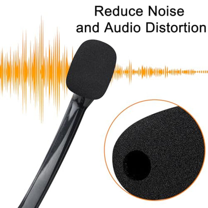 SOULWIT Mic Cover for Logitech H390/G432/G733, G/H/G Pro/Zone Series Headphones, Protective Mic Foam Cover Pop Filter Windscreen - Black(3 Small + 3 Large)