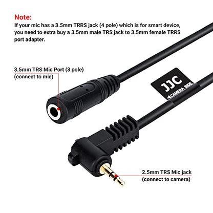 JJC 3.5mm Female to 2.5mm Male Microphone Audio Cable Mic Adapter for Fuji Fujifilm X-T30 II X-T30 X-T20 X-T10 X100VI X100V X100F X100T X-T100 X-PRO3 X-PRO2 X-T1 X-E3 X-E2S X-E2 X-E1 and XF10 Camera - size: 3.5mm Female to 2.5mm Male