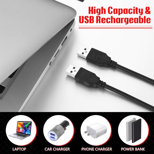 Tujoe 2 Pieces USB LED Light for Laptop Keyboard Gooseneck Light Computer Lamp Flexible Stick Dimmable LED Lamp Touch Switch for Reading Book(Black) - color: Black