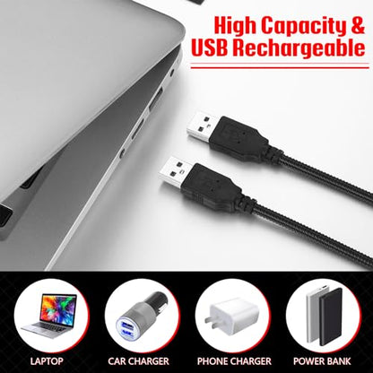 Tujoe 2 Pieces USB LED Light for Laptop Keyboard Gooseneck Light Computer Lamp Flexible Stick Dimmable LED Lamp Touch Switch for Reading Book(Black) - color: Black