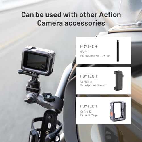 PGYTECH CapLock Super Clamp Mount, Aluminum Alloy Bracket, Crab Heavy Duty Clamp with 1/4" Screw for Gopro 13/12, DJI Osmo 360/Action 6/5 Pro/Pocket 4/3/Xtra Muse, Insta360 Ace Pro2/X5, Action Camera