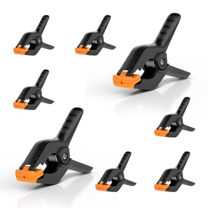 8 Pack Spring Clamps, 4.5inch Heavy Duty Clamps for Photography Studios, Professional Large Plastic Muslin Photo Clips for Backdrop Stand, Woodworking, Balloon Arch and Home Improvement