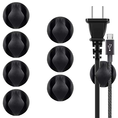 BEADNOVA Cable Clips Cord Organizer Cable Management Wire Cord Holder 2 Slots Adhesive Wire Holder for Car Charging Accessory PC Office Home (Black, 8 pcs) - color: 2)2 Slots(8 PCS)