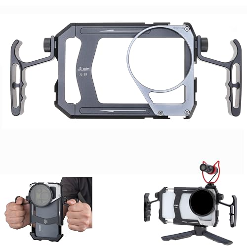 Fotga Universal Smartphone Cage Photo Video Stabilizer + Handles + 67mm Thread Filter Adapter for iPhone 17 16 15 14 Pro Max Samsung Cell Phone Vlog Live Stream Video Record + Cold Shoe Tripod Mount - color: Cage