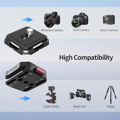 Nitze Quick Release Plate, Tripod Quick Release Mount, with Arca-Type Plate, Anti-Off Lock, Max Payload 10 kg / 22 lb - N51-A1