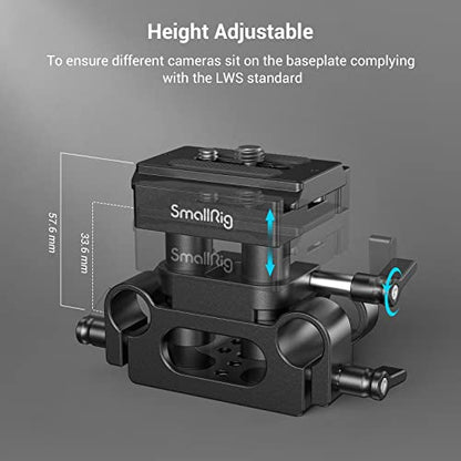 SMALLRIG Universal 15mm Rail Support System with 15mm Rod Clamp and Quick Release Plate - 2272 - style: Universal Baseplate