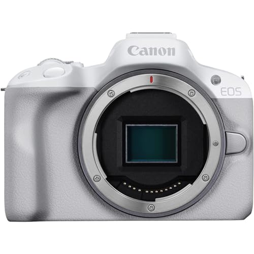Canon EOS R50 Mirrorless APS-C Interchangeable Lens Camera | Official Canon USA Partner Model | Body White 5812C002 Bundle with Deco Gear Photography Bag + Microphone + Tripod + Photography Guidebook - color: Snow