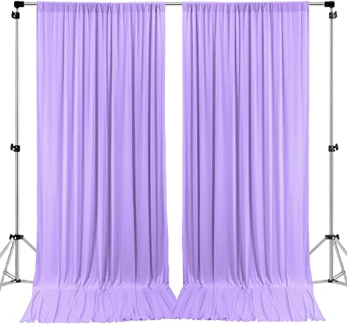 AK TRADING CO. 10 feet x 10 feet Polyester Backdrop Drapes Curtains Panels with Rod Pockets - Wedding Ceremony Party Home Window Decorations - Lavender - color: Lavender, size: 60"W x 120"L (Pack of 2)