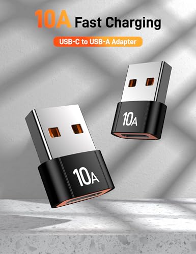USB to USB C Adapter(20 Pack), USBC Female to USB A Male Adapter 240W Fast Charging and Data Transfer Compatible with iPhone 17/16 Pro Max, MacBook, AirPods, Tablet, Car Chargers. - size: 20 Pack