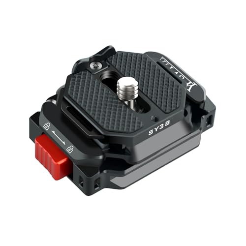 Camera Quick Release Plate,Auto-Lock 38mm Quick Release System,Camera Tripod Quick Release Mount Multi-Functional Base,Use for Tripod, Monopod,Slider Etc Quick Release Adapter,SY38 V3801