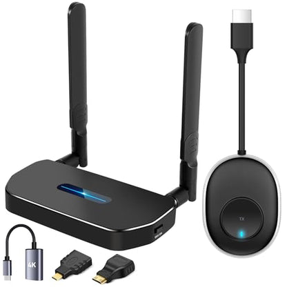 Wireless HDMI Transmitter and Receiver 4K Kit, Full HD 4K Wireless Presentation Equipment HDMI Adapter, Plug and Play Streaming Media. Laptop, Dongle, PC, Smart Phone to HDTV/Projector 165FT/50M - size: 1TX+RX