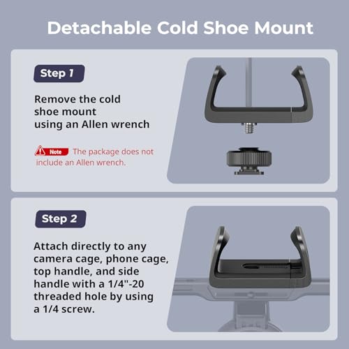 Bundle: SmallRig 1/4" Mini Ball Head Cold Shoe Mount Adapter with 1/4"-20 Thread 3577+ SMALLRIG Power Bank Holder with Cold Shoe Mount 4600