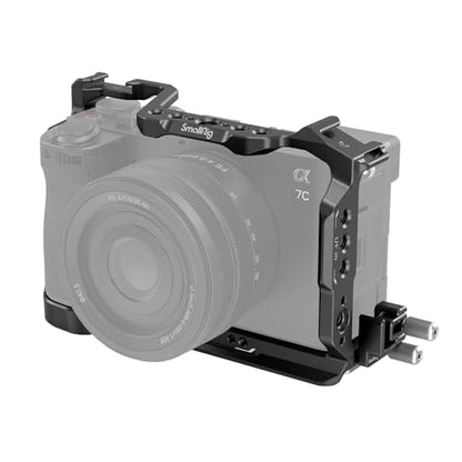 SmallRig Cage Kit for Sony A7C II / A7CR with a Cable Clamp for HDMI, Full Access Vlog Making Camera Video Cage for Sony Alpha 7C II/Alpha 7CR with Hinge Arm, Built-in QR Plate for Arca - style: Normal Cage