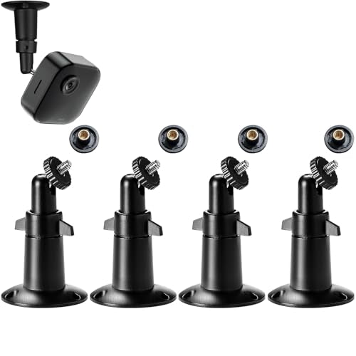 Tonton 4 Pack Blink Outdoor Camera Mount, 360° Adjustable Wall Mount Bracket for Blink Outdoor 4 (4th Gen) / (3rd Gen), Blink XT / XT2, Blink Mini, Universal Camera Wall Mount Holder, Black - size: Wall Mount*4
