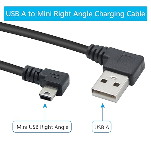 Short Mini USB Charging Cable 9inch, Right Angle Mini USB Male to USB 2.0 Type A Male Data Sync and Charge Cable, for Dash Cam, DigitalCamera, Hard Drive, MP3 Player, Phone (2Pcs) - style: 2Pcs Mini USB - Right Angle