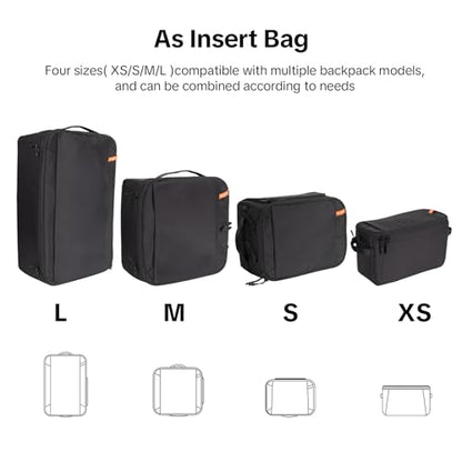 PGYTECH Medium Camera Insert Bag, Waterproof Lens Pouch for Photographers and Traveler, Lightweight DSLR/SLR Lens Carring Case with Thicken Partition for Canon/Nikon/Sony/Mirrorless Cameras - size: M