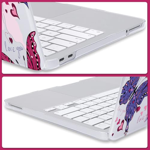 Love Butterfly Pattern Hard Case for 2026 MacBook Neo 13 A18 Pro A3404 Full Protective Kit with Keyboard Cover Screen Protector Dust Plugs Webcam Cover - color: Love Butterfly