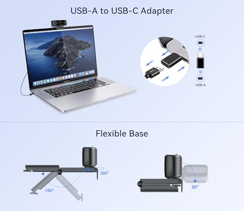 Streaming Webcam for PC, 1080P Computer Web Camera with Microphone | Built in Privacy Cover, AutoFocus, Auto Light Correction, Plug and Play, USB HD Web Cam for Laptop, Desktop, Mac, Zoom