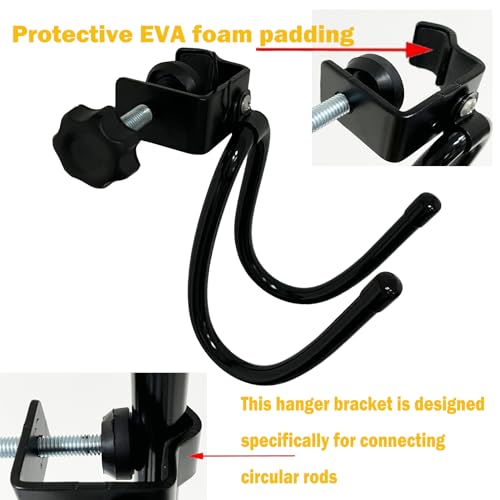 Pmsanzay Mic Microphone Stand Tambourine Hanger, Headphone Headset Holder Clip Stand, Easy to fit on Music or Microphone Stand for Tambourine, Cowbell, Headphones - Keep Tambourine Within Reach.