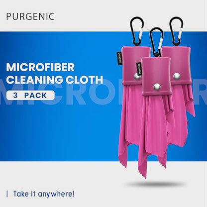Microfiber Cloth & Glasses Wipes (3 Pack) Lens & Glasses Cleaning Cloth - Eyeglass Cleaner - Camera Lenses & Gadget Delicate Screens - Pink - color: Pink, size: 3 Pack