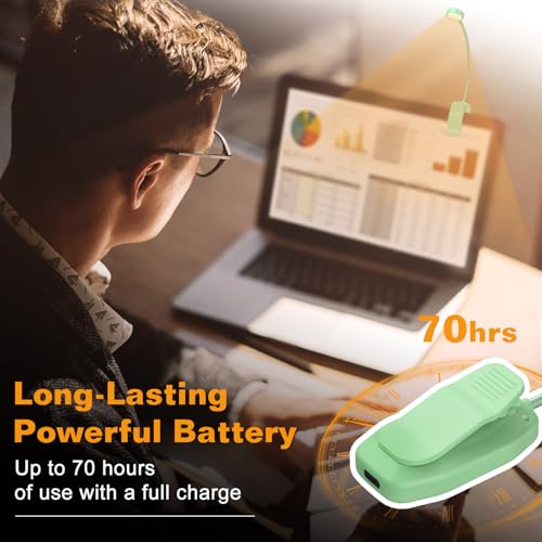 KTEBO 2 Pack Rechargeable Book Light Clip-On Reading Light for Books in Bed | 9 eye-friendly modes from 3 color temperatures and 3 brightness, USB-C up to 30 hrs - Black & Green - color: Black & Green