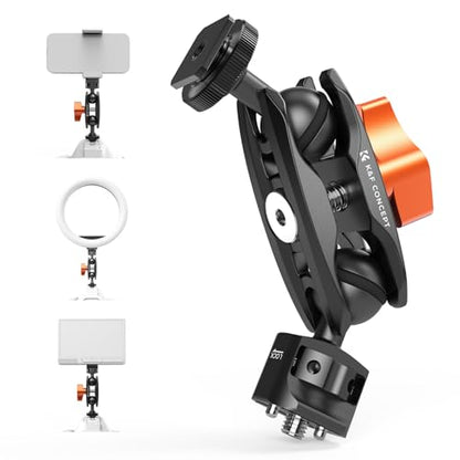 K&F CONCEPT Magic Arm, Multi-Function Double Ball Head with Cold Shoe Mount 1/4" Screw for Super Clamp, Monitor, LED Light