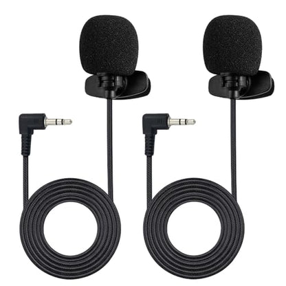 Kinizuxi 2 Pack Lavalier Lapel Microphone,Portable Collar Clip Mic for iPhone iPad Android Smartphone Amplifier Podcast PC/Laptop,Hands Free Mini Mic Recording for YouTube,Interview,Video,Vlog
