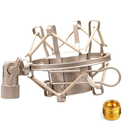 Miwayer Universal Microphone Shock Mount,Most Advanced Cobweb Anti-Vibration Structure Compatible with 1.8-2.1"(48-54mm) Large Diameter Condenser Mics, Like AT 2020 USB MXL440 550 RODE NT1 - size: 1.8-2.1"(48-54mm) Silver