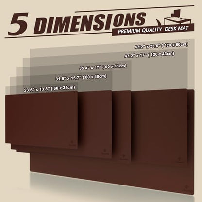 K KNODEL Large Office Leather Desk Mat, Mouse and Keyboard Pad, Computer and Laptop Mat, Desktop Protector and Cover, Writing Pad and Blotter (31.5"x15.7", Dark Brown) - color: Dark Brown, size: 31.5" x 15.7"