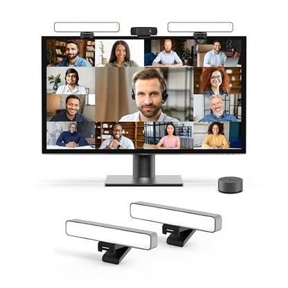 HumanCentric Premium Video Conference Lighting for Video Calls, HighBeam Pro Light for Zoom Meetings and Streaming, Upgrade Monitor Ring Light with LED Webcam Light, Dual Video Conference Light