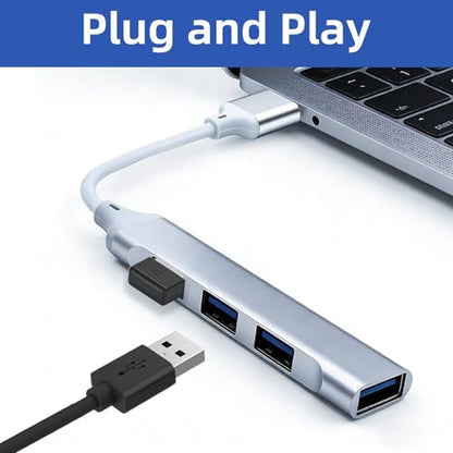 USB Extender Hub 4 Ports, USB Multiple Adapter Hub, USB A Splitter for Laptop, Xbox, Flash Drive, HDD, Console, Printer, Camera, Keyborad, Mouse and More
