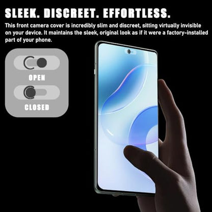 Front Camera Cover Compatible for Smartphones,Webcam Cover Compatible for Pixel/Galaxy/iPad,Protect Privacy and Security,Camera Slide Protection,2 Pack-Black - color: Black
