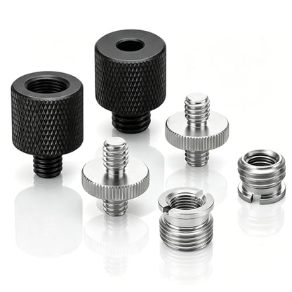 6 PCS 1/4 to 3/8 Adapter Tripod Screw Adapter, Tripod Accessories Camera Screw Adapter Adapter Thread for Mount Tripod Mic Stand Microphone Stand