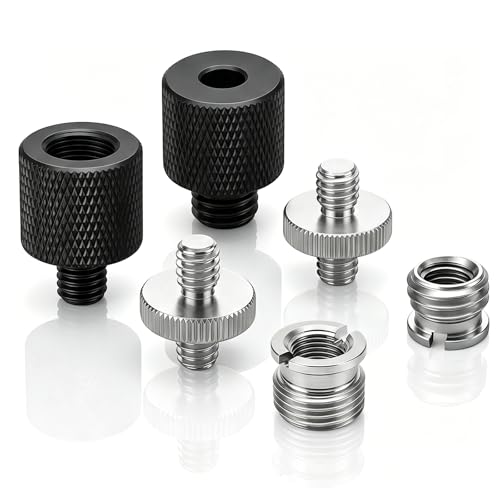 6 PCS 1/4 to 3/8 Adapter Tripod Screw Adapter, Tripod Accessories Camera Screw Adapter Adapter Thread for Mount Tripod Mic Stand Microphone Stand