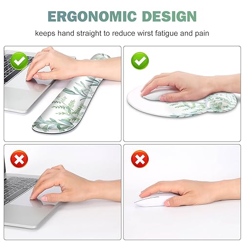 ToLuLu Desk Mat, XXL Large Mouse Pad Wrist Support Set，4 in1 Gaming Mousepad Desk Pad+ Ergonomic Mouse Pad with Wrist Rest + Keyboard Wrist Rest+Coaster for Home Office Computer Table, Green Grass - color: Green Grass