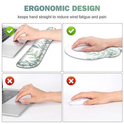 ToLuLu Desk Mat, XXL Large Mouse Pad Wrist Support Set，4 in1 Gaming Mousepad Desk Pad+ Ergonomic Mouse Pad with Wrist Rest + Keyboard Wrist Rest+Coaster for Home Office Computer Table, Green Grass - color: Green Grass