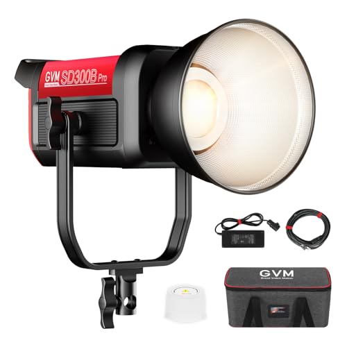GVM Photography Lighting 300W Bi-Color Studio Lights with 45°Standard Reflector 65700Lux@1m CCT 2700~6800K 12Lighting Scenes App Control LED Video Light - color: video light