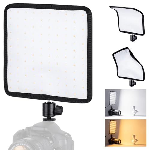 Fomito Foldable Flexible LED Video Light Panel, Dimmable On-Camera Soft Lighting,2500K-6500K CRI95, Splash-Proof for Studio Photography, Video Recording, Live Streaming, RX-8TDs Kit - size: 2500K-6500K