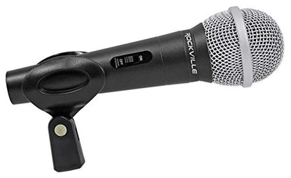 Rockville Podcasting Bundle: (2) RMC-XLR Metal Handheld Microphones, (2) RTMS21 Desktop Tripod Stands with Pop Filters, Shock Mounts, Cables, 4-Items