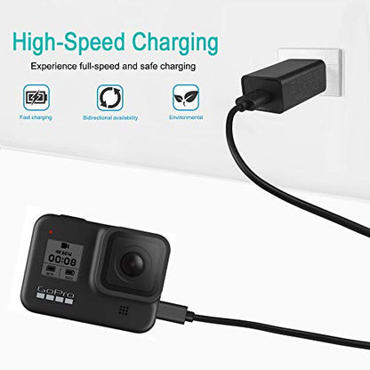 SCOVEE USB-C Charging Cable for GoPro Max, Hero 9, 8, 7, 6, 5, Session - 5FT Power Cord