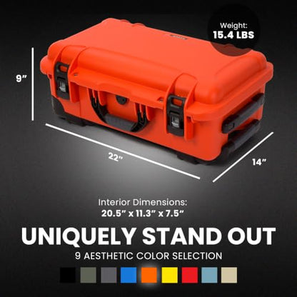 NANUK 935 Pro Photo Kit – Waterproof Travel Camera Hard Case with Padded Dividers and Wheels, 22” x 14” x 9” - Dustproof and Impact Resistant, Airline Carry-On Approved – Orange | IP67 Waterproof and Dustproof Nk-7 Resin Wheeled Case, Powerclaw Latches, P
