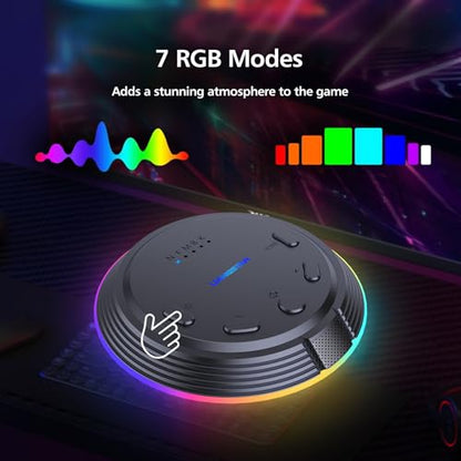 LIANGSTAR Gaming USB Microphone with 5 Voice Changes, Mute Button, Desktop Podcast Mic, Volume Control, RGB Condenser Computer Microphone for PC Gamer, YouTube, Streaming, Conference, Class - style: Dark Gray