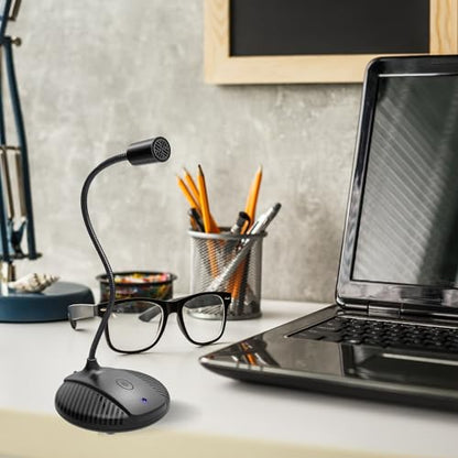 Gooseneck USB Microphone for PC - Plug & Play Computer Mic With Mute Button - Condenser Gaming Microphone - Omnidirectional USB