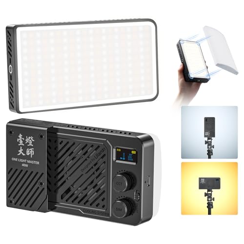 ULANZI 40W Bi-Color Portable Video Light, 5000mAh Rechargeable LED Camera Light, Battery, 8 Scene Modes, 2700-6500K Mini Studio Lighting for YouTube, Vlogging, Live Streaming, Photography - color: LM-P40Bi