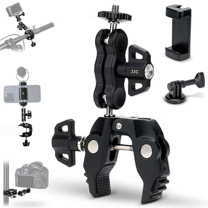 Super Clamp Camera Mount Kit with 360° Dual Ballhead Magic Arm,1/4" and 3/8" Threaded Holes,Action Camera Phone Holder Adapter for Dji Osmo Pocket 4 Monitor LED Light Microphone Desk Tripod Motorcycle - size: Super Clamp with Magic Arm Kit