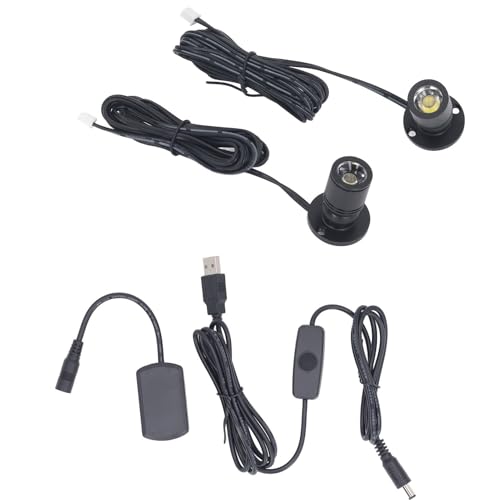 5V Dimmable LED Mini Spot Light with 6.6ft Cable, Jewelry/Indoor Picture/Art/Model Display Lights, USB Powered Spotlight for Jewelry Cabinets, Entryways, Tables Shelves (Natural Light 4000K, 2 Pack) - color: Natural Light 4000K, size: 2 Pack