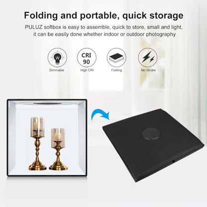 20"/50cm Light Box, PULUZ Large Photo Studio Shooting Tent 200 LED Light CRI≥90 12 Colors Backgrounds Professional Dimmable Photo Booth Product Photography 20x20 inch Light Box Photography - size: 20"/50cm Light Box