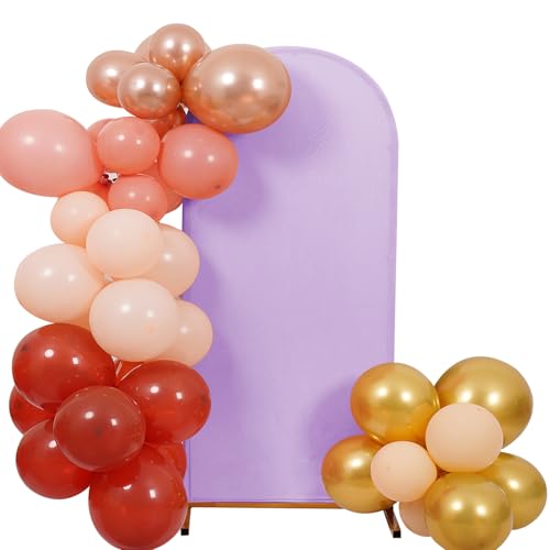 Peomeise 6.6FT Wedding Arch Cover，Lavender Arch Backdrop Cover Stretchy Spandex Backdrop Stand Covers for Birthday Party Ceremony Banquet Decor(79.2" L x 39.6" W) - color: Lavender, size: 6.6FT